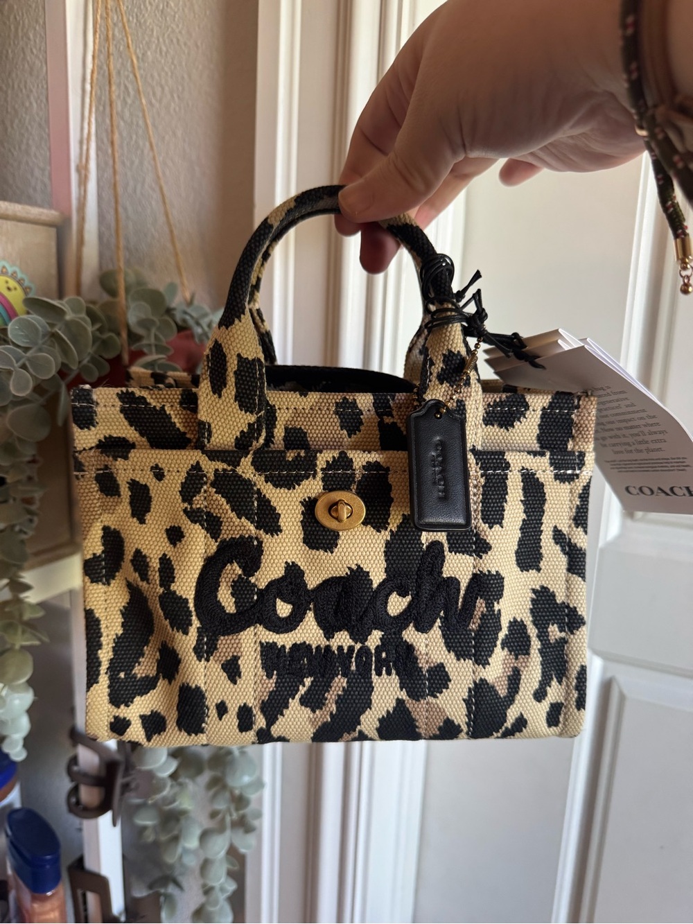 Coach Leopard Canvas Mini Cargo Tote